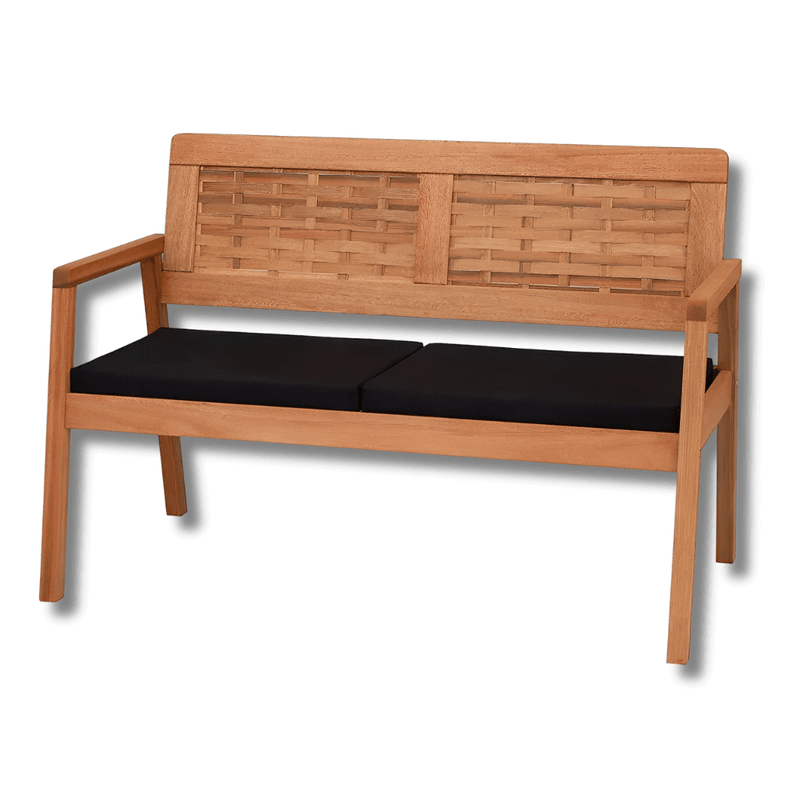 Sofá 2 Lugares em Madeira de Eucalipto + Poltrona Natura Trançado em Madeira