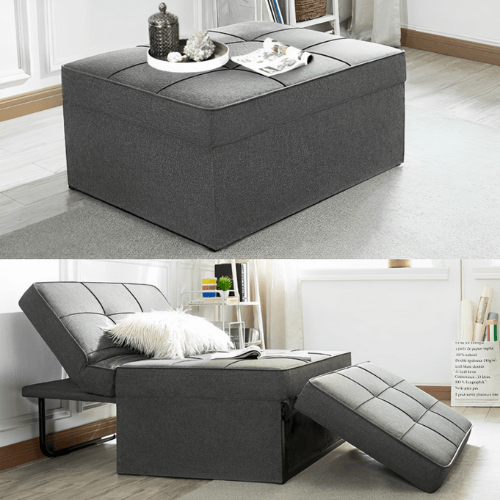 Puff Conforti Multifuncional 3 em 1 + 2 Travesseiros Brinde