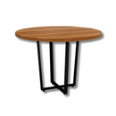 Mesa de Reunião Industrial Redonda 110cm Pés em Metal