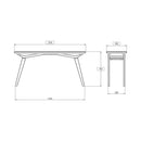 Aparador com Vidro Viena pés em Madeira de Eucalipto, tampo e Vidro na cor Off-White