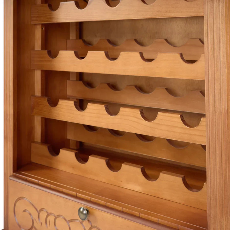 Adega para Vinhos Turim em Madeira Maciça de Taeda com Gaveta Entalhada para 45 Garrafas