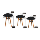 Kit Trio Jogo de Mesinhas Lateral Sala Pé Palito Retro Tampo Orgânico