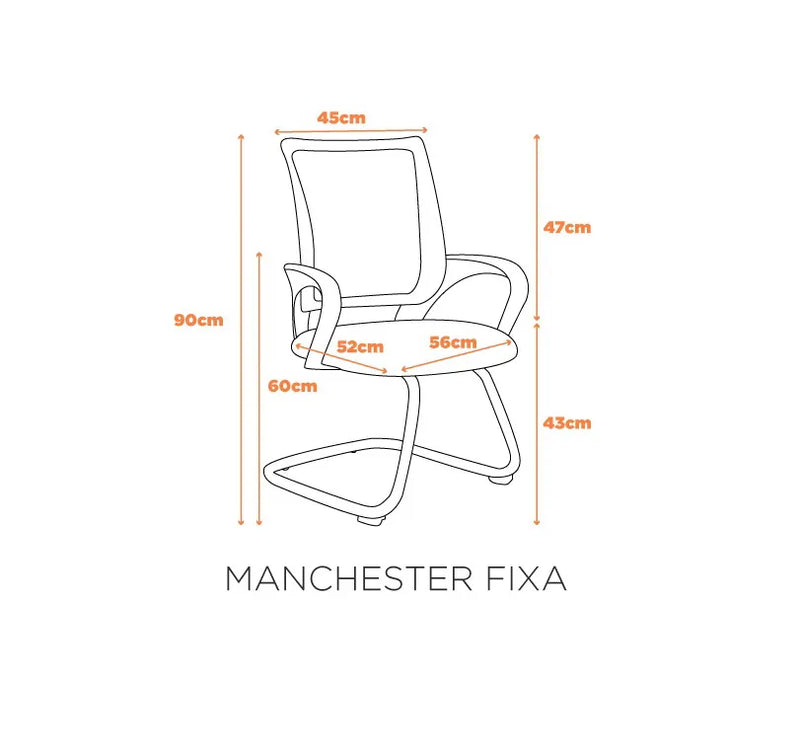 Cadeira para Escritório Manchester Base Cromada