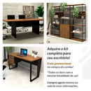 Escrivaninha 135cm com Gaveteiro Suspenso 2 Gavetas Pés em Metal