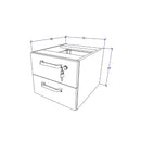 Escrivaninha 135cm com Gaveteiro Suspenso 2 Gavetas Pés em Metal