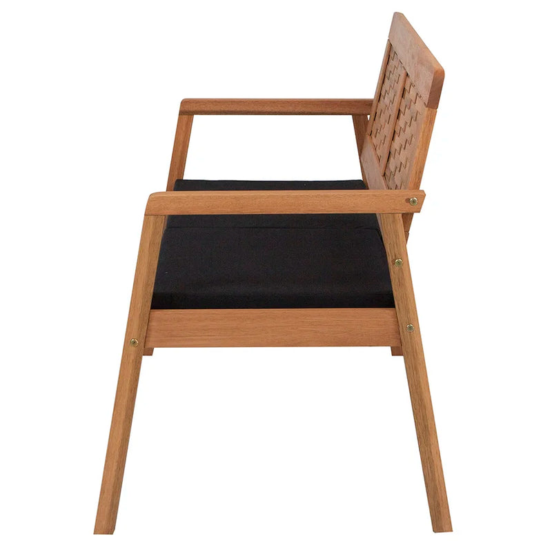 Sofá 2 Lugares em Madeira de Eucalipto + Poltrona Natura Trançado em Madeira