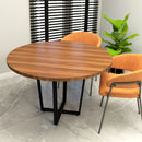 Mesa de Reunião Industrial Redonda 110cm Pés em Metal